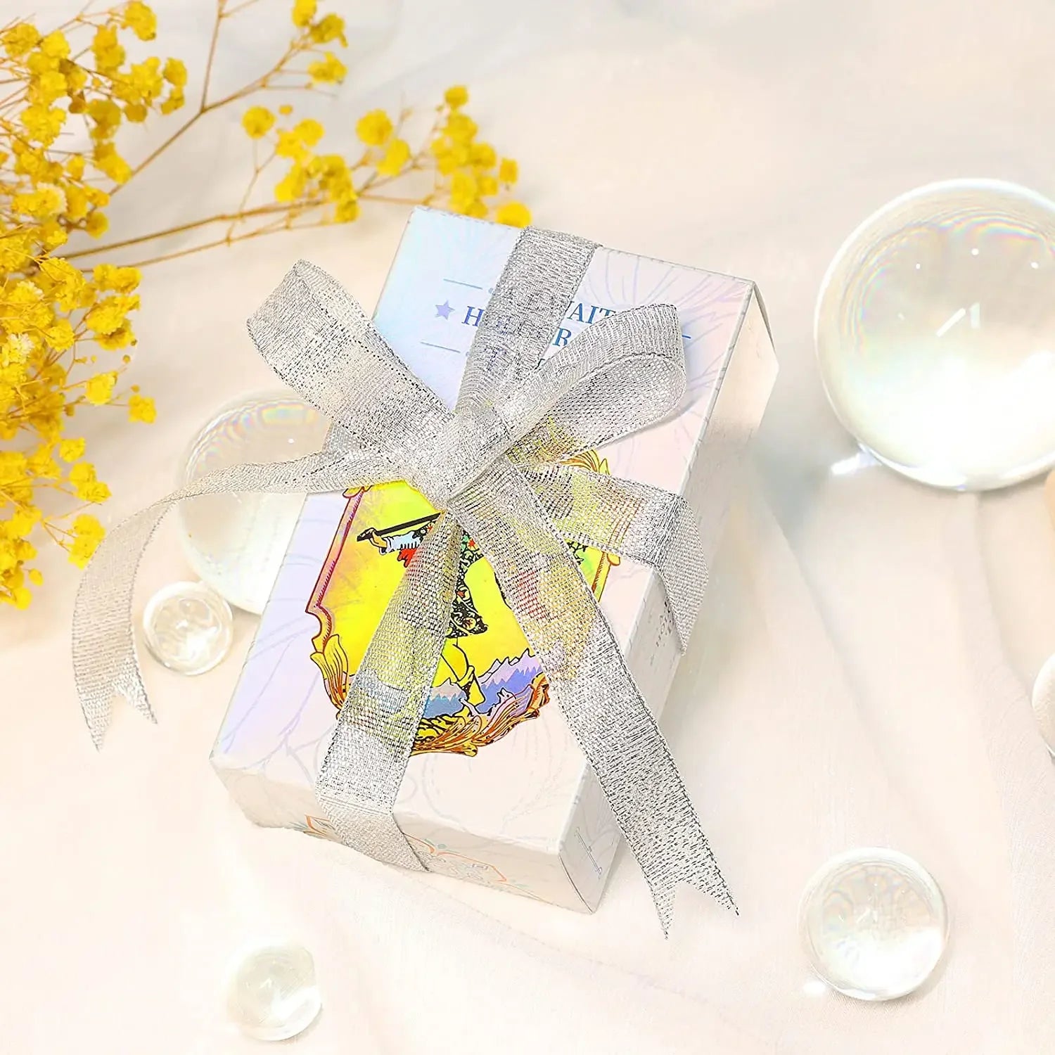 10.3*6Cm Magicseer Rainbow Tarot Cards Decks, Tarot Card and Book Sets for Beginners, Holographic Tarot Deck