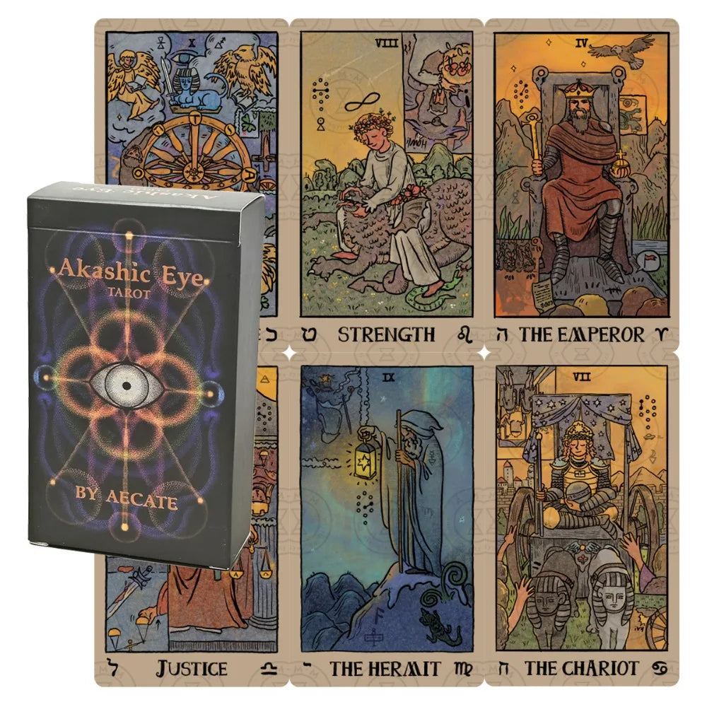 Akashic Eye Tarot 78 Pcs Tarot Cards with Reversed Images 12*7Cm Indie Deck