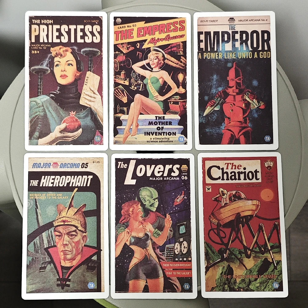 Todd Alcott'S Sci-Fi Tarot Science-Fiction-Themed Tarot Deck 12*7Cm 78 Pcs Tarot Cards Based on Rider Waite System