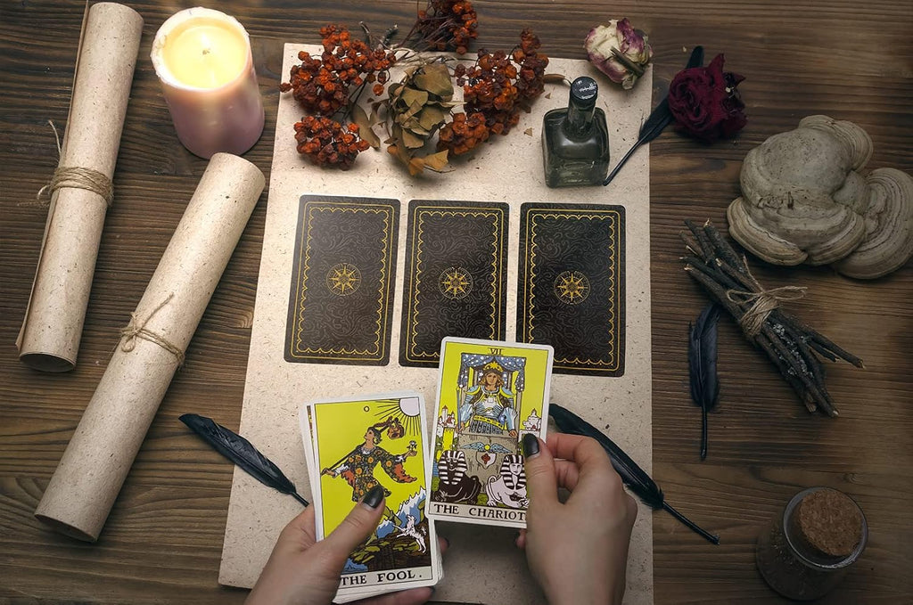 Tarot Cards with Guide Book,78 Original Tarot Cards Deck Fortune Telling Game for Beginners&Expert Readers,Classic Standard Size 4.75" X 2.76", with Bag and Chakra Stoneag