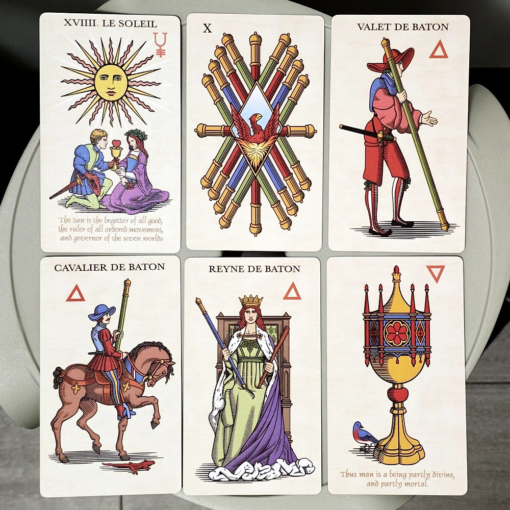 The Alchemical Tarot of Marseille 78 Pcs Tarot Cards an Interpretation of the French Tarot That References Alchemy 12*7Cm