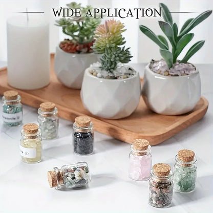12Pcs Crystal Gemstone Chip Bottle,Mini Crystals,Spell Jars,Real Crystals for Witchcraft Supplies,Witchcraft Healing Crystals