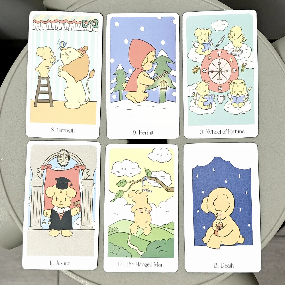 78 Pcs Kawaii Tarot Cards 10.3*6Cm Chouchou Tarot Deck