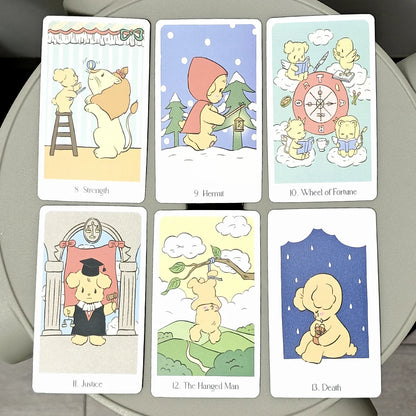 78 Pcs Kawaii Tarot Cards 10.3*6Cm Chouchou Tarot Deck