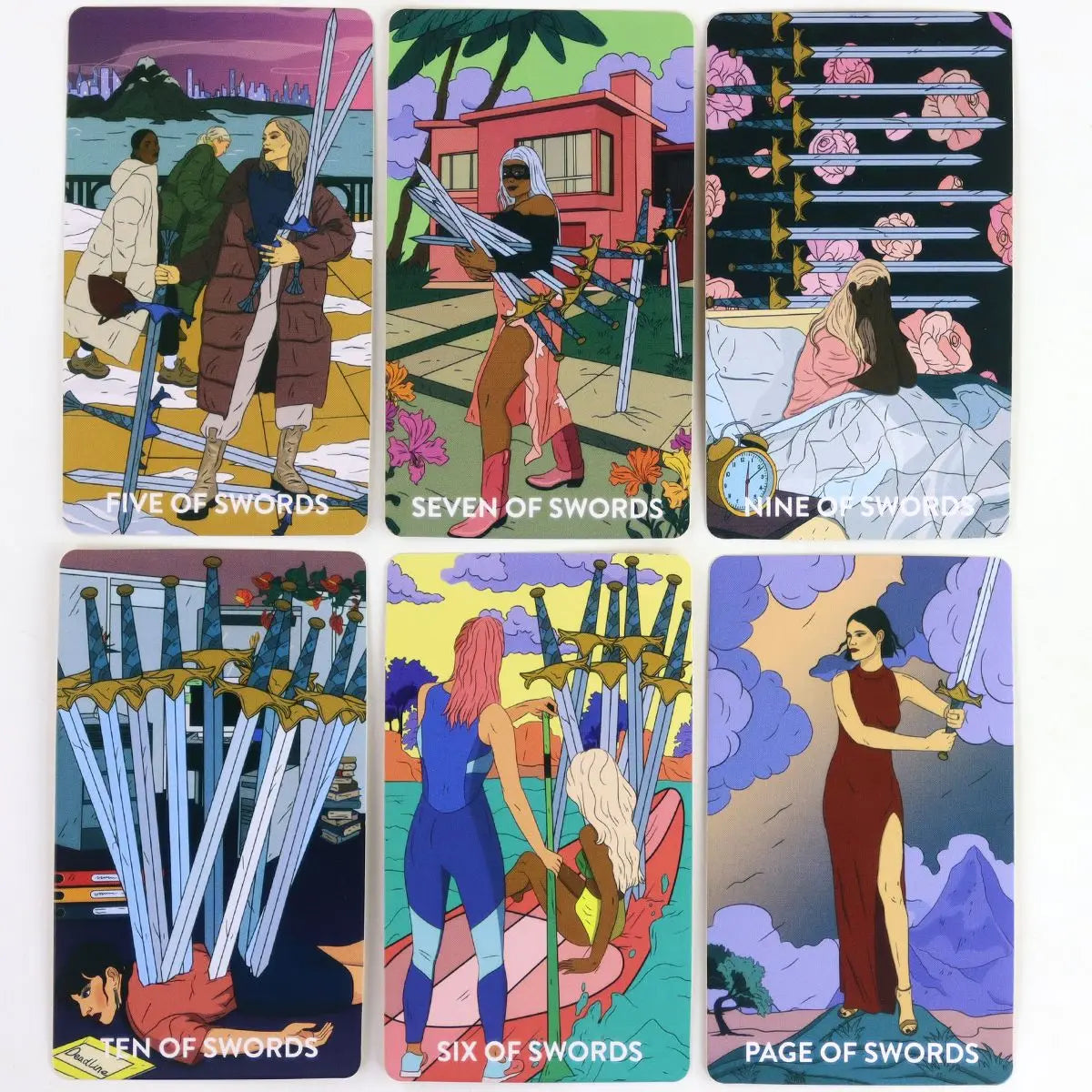 Neoteric Feminine Tarot Deck 10.3*6Cm – 78 Pcs Modern Borderless Tarot Cards