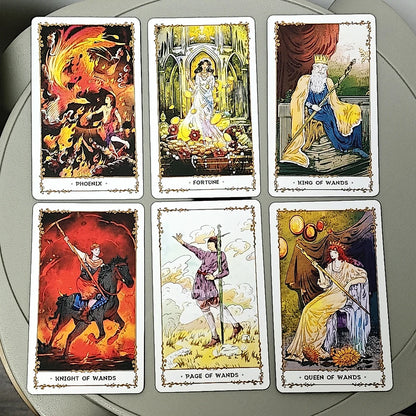Silent Desolate Tarot Deck 78 Pcs Cartoon Tarot Cards Based on Rider System 10.3*6Cm