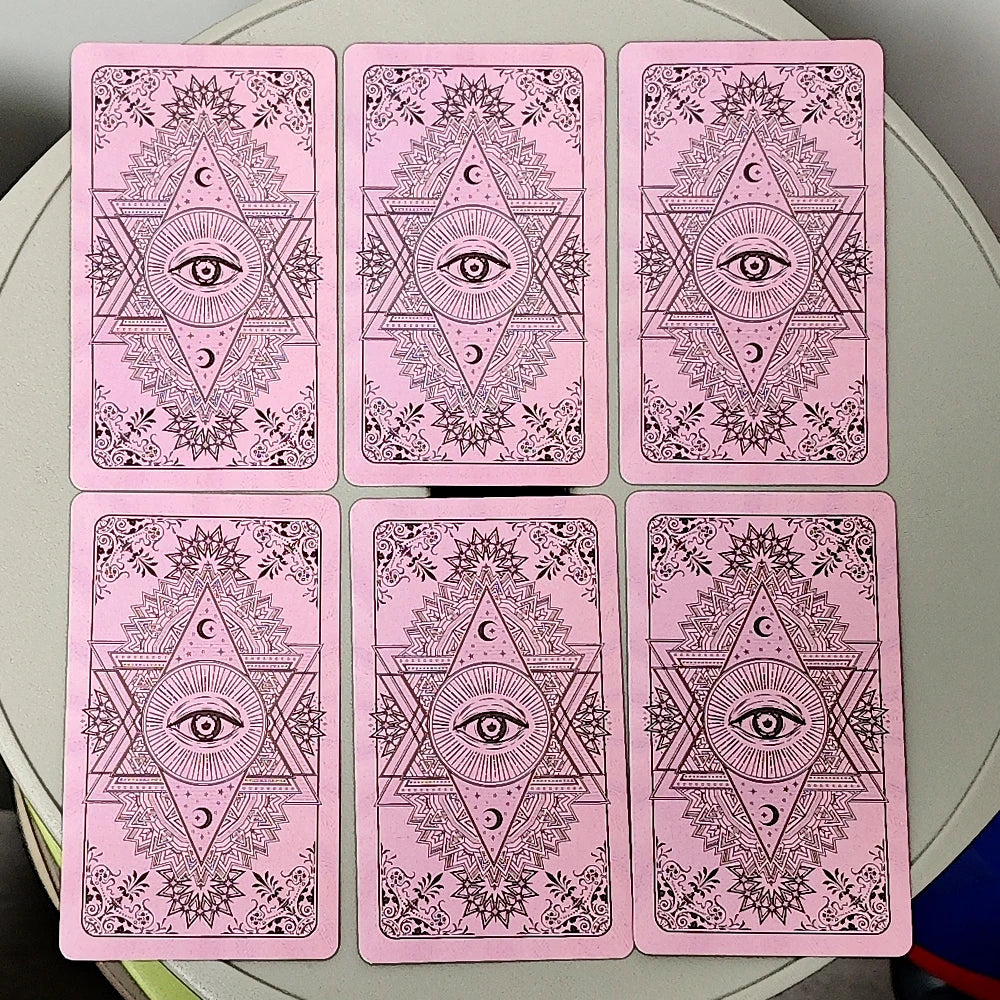 10.3*6Cm Pink Learning Tarot 78 Pcs Tarot Cards with Keywords Based on Rider Waite System