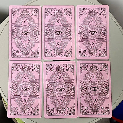 10.3*6Cm Pink Learning Tarot 78 Pcs Tarot Cards with Keywords Based on Rider Waite System