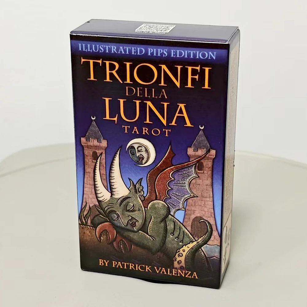 Trionfi Della Luna Tarot - 10.3*6Cm Fully Illustrated 78-Card Tarot Deck Inspired by Marseilles Style Tarot