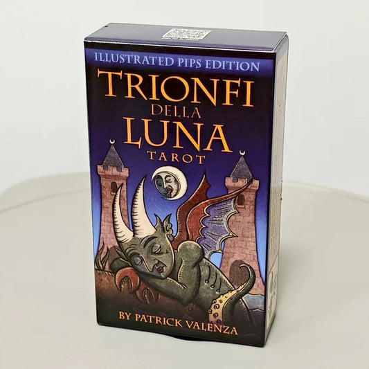 Trionfi Della Luna Tarot - 10.3*6Cm Fully Illustrated 78-Card Tarot Deck Inspired by Marseilles Style Tarot