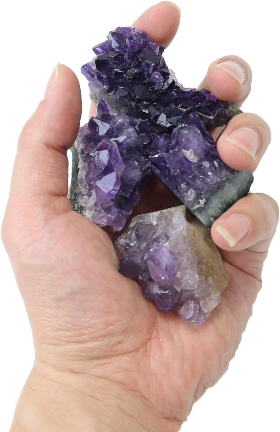 Raw Amethyst Stones and Crystals Rock, Natural Amathesis Crystal Clusters, Geodes with Crystals, Cuarzo Amatista Original, Real Amethyst Crystals Geode, Gemstones, Healing Crystals(0.11Lb)