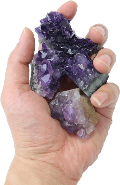 Raw Amethyst Stones and Crystals Rock, Natural Amathesis Crystal Clusters, Geodes with Crystals, Cuarzo Amatista Original, Real Amethyst Crystals Geode, Gemstones, Healing Crystals(0.11Lb)