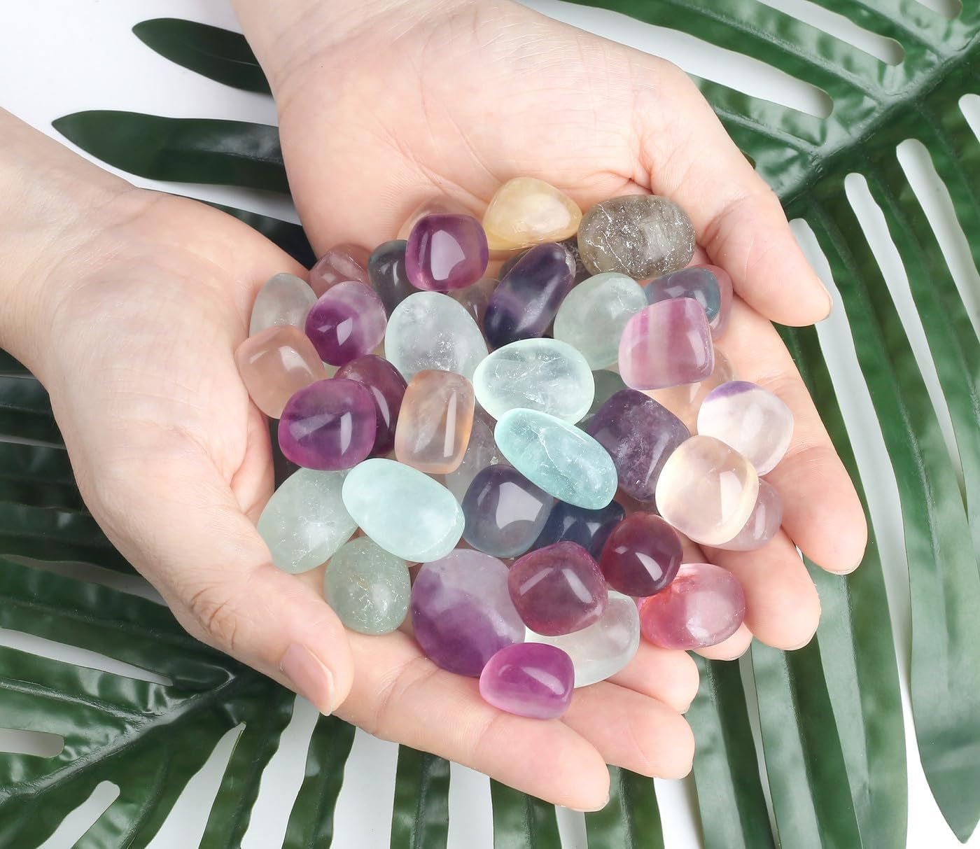 Fluorite Crystals Healing Crystal Stones Set Natural Crystals Bulk Irregular Stones 0.45 Lbs