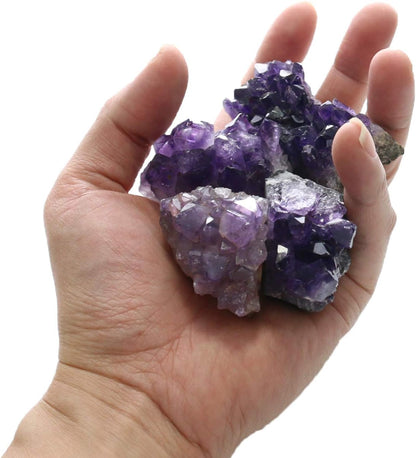 Raw Amethyst Stones and Crystals Rock, Natural Amathesis Crystal Clusters, Geodes with Crystals, Cuarzo Amatista Original, Real Amethyst Crystals Geode, Gemstones, Healing Crystals(0.11Lb)