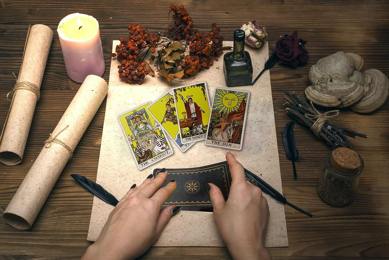 Tarot Cards with Guide Book,78 Original Tarot Cards Deck Fortune Telling Game for Beginners&Expert Readers,Classic Standard Size 4.75" X 2.76", with Bag and Chakra Stoneag