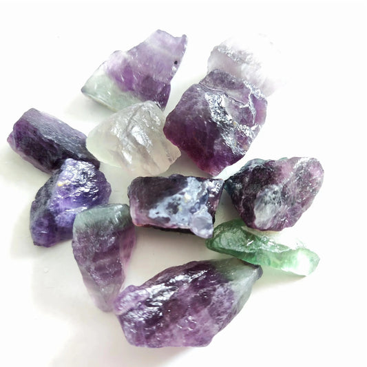 Natural Colorful Fluorite Green Purple Crystals Stone Mineral Healing Crystals Specimens Collectible Home Decoration Stone