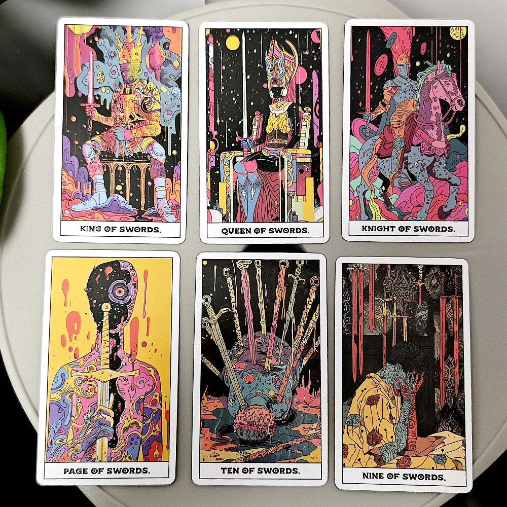 Phantom Tarot Deck 10.3*6Cm 78 Colorful Tarot Cards Based on Rider Waite System