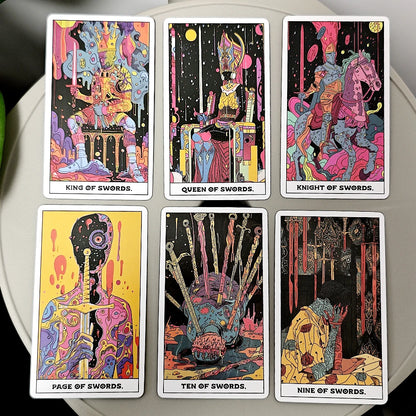 Phantom Tarot Deck 10.3*6Cm 78 Colorful Tarot Cards Based on Rider Waite System