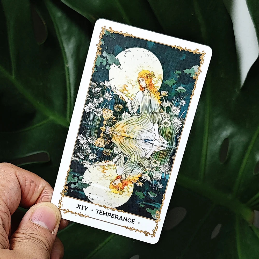Silent Desolate Tarot Deck 78 Pcs Cartoon Tarot Cards Based on Rider System - 10.3*6Cm