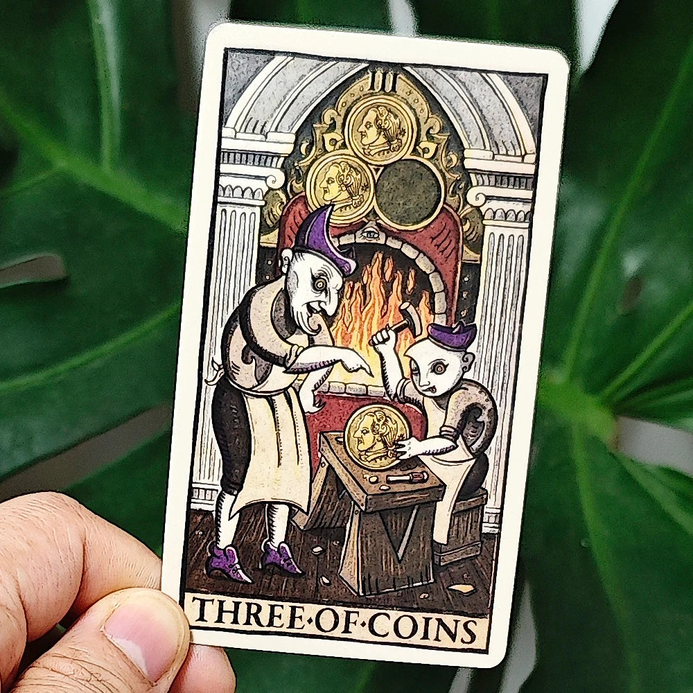 Trionfi Della Luna Tarot - Fully Illustrated 78-Card Tarot Deck 10.3*6Cm Inspired by Marseilles Style Tarot