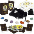 Tarot Cards with Guide Book,78 Original Tarot Cards Deck Fortune Telling Game for Beginners&Expert Readers,Classic Standard Size 4.75" X 2.76", with Bag and Chakra Stoneag