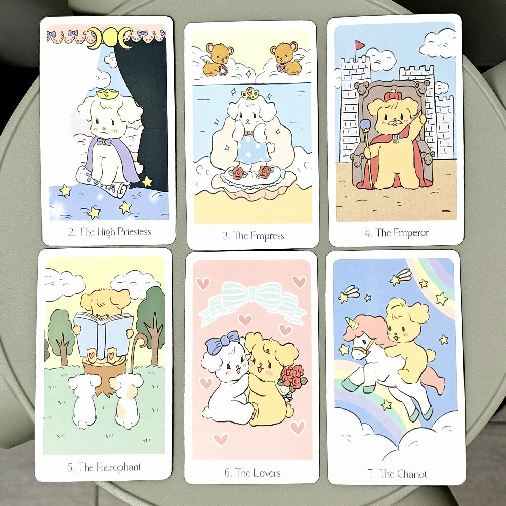 78 Pcs Kawaii Tarot Cards 10.3*6Cm Chouchou Tarot Deck