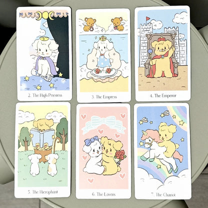 78 Pcs Kawaii Tarot Cards 10.3*6Cm Chouchou Tarot Deck