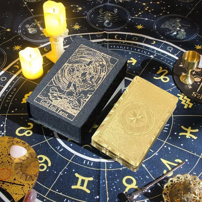 Classic Gold Foil Tarot Cards with Guide