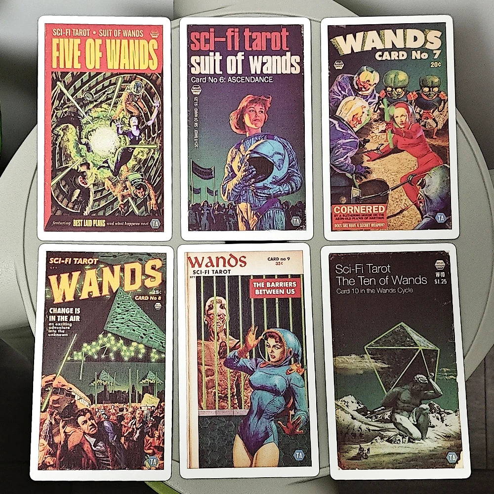 Todd Alcott'S Sci-Fi Tarot Science-Fiction-Themed Tarot Deck 12*7Cm 78 Pcs Tarot Cards Based on Rider Waite System