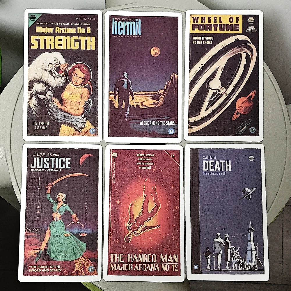 Todd Alcott'S Sci-Fi Tarot Science-Fiction-Themed Tarot Deck 12*7Cm 78 Pcs Tarot Cards Based on Rider Waite System