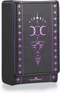 PU Leather Tarot Card Protective Case, Moon Pattern Design Tarot Deck Storage Pouch, Tarot Card Holder Tarot Pouch Bag for Playing Cards and Standard Size Tarot Cards Tarot Deck