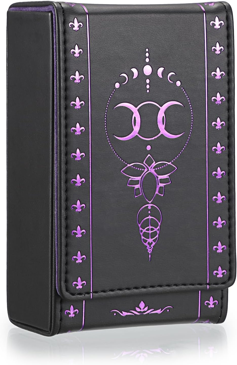 PU Leather Tarot Card Protective Case, Moon Pattern Design Tarot Deck Storage Pouch, Tarot Card Holder Tarot Pouch Bag for Playing Cards and Standard Size Tarot Cards Tarot Deck