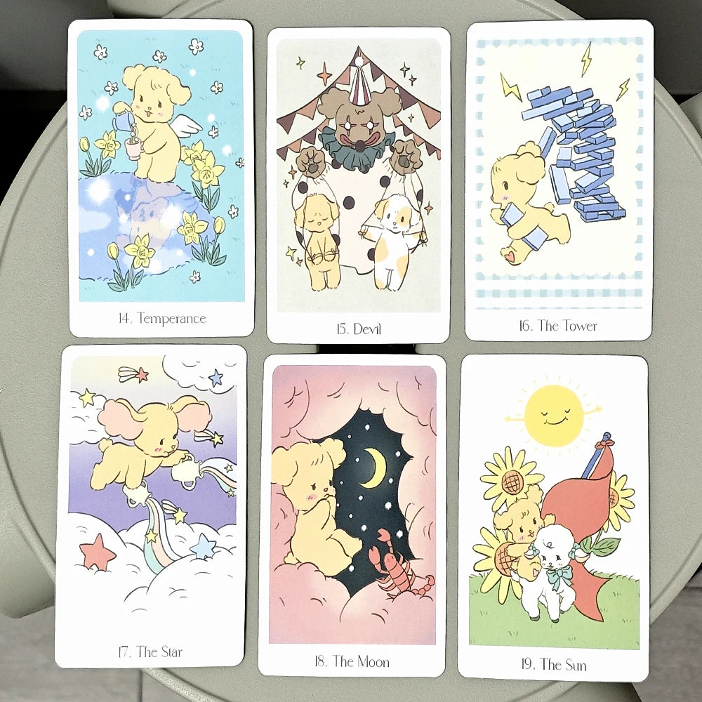 78 Pcs Kawaii Tarot Cards 10.3*6Cm Chouchou Tarot Deck