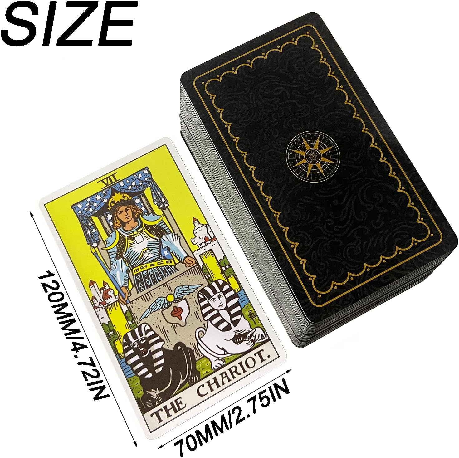 Tarot Cards with Guide Book,78 Original Tarot Cards Deck Fortune Telling Game for Beginners&Expert Readers,Classic Standard Size 4.75" X 2.76", with Bag and Chakra Stoneag
