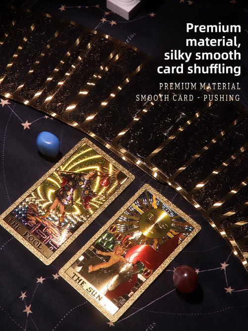 Classic Gold Foil Tarot Cards with Guide