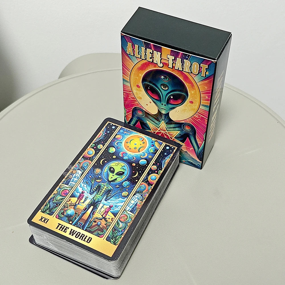 Alien Tarot Cards 10.3*6Cm 78 Pcs Tarot Cards Based on Rider Waite System